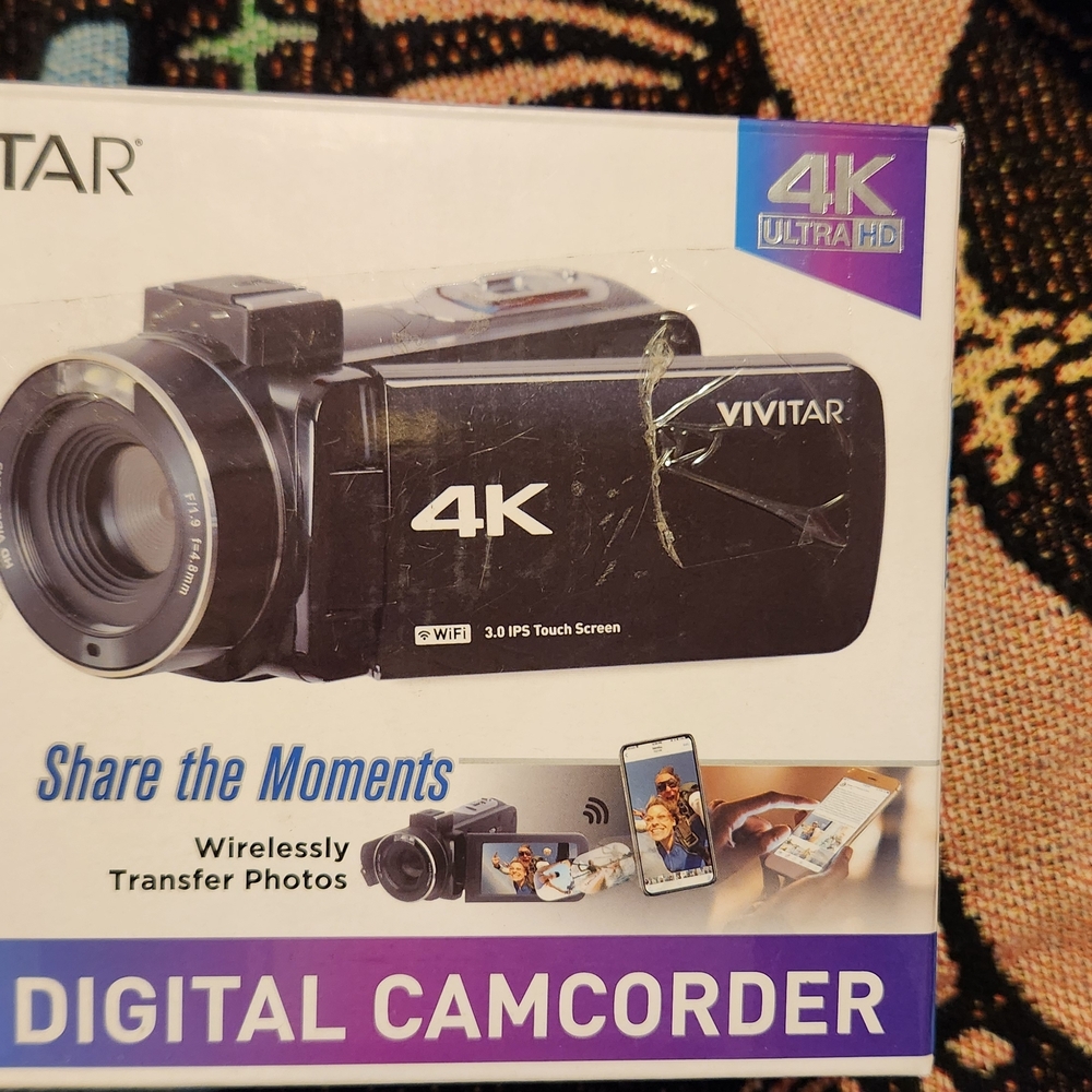 Wireless Vivitar 4K Ultra HD Digital Camcorder - Sleek Black